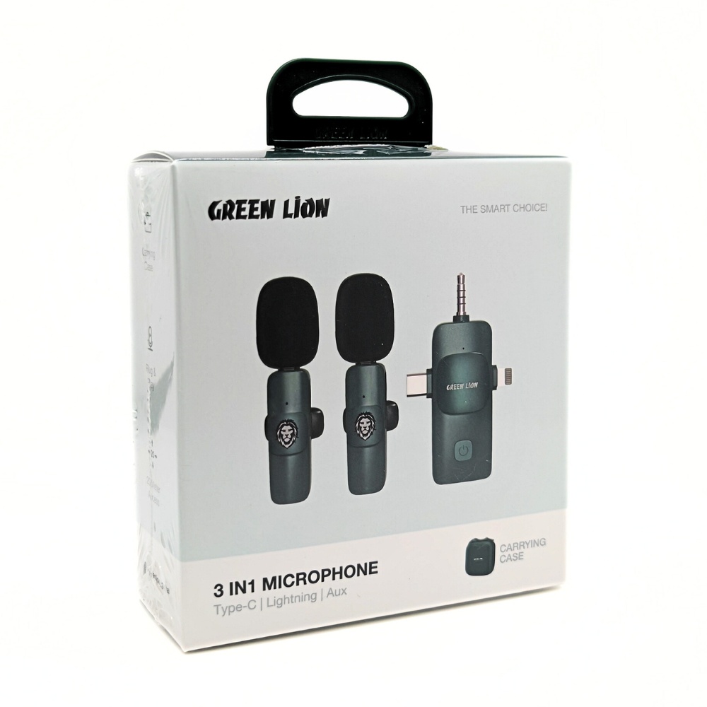 Green Lion 3 in 1 Microphone (Type c Lightning Aux)